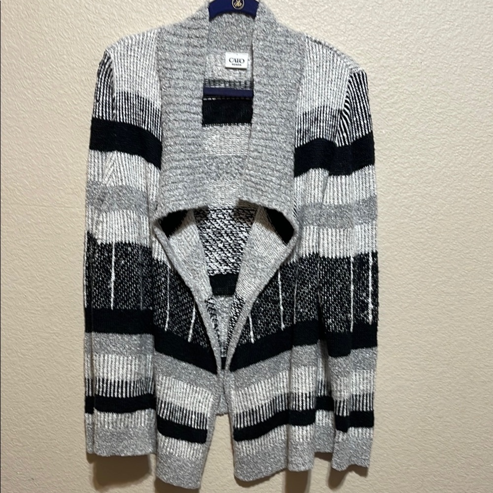 3/$15. Bundle sale! Cato, Black and Gray Super soft Striped Cardigan Sweater W22